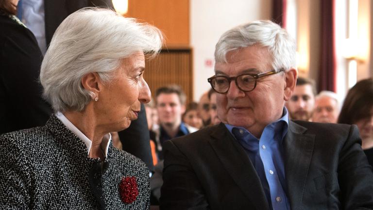 Christine Lagarde und Joschka Fischer