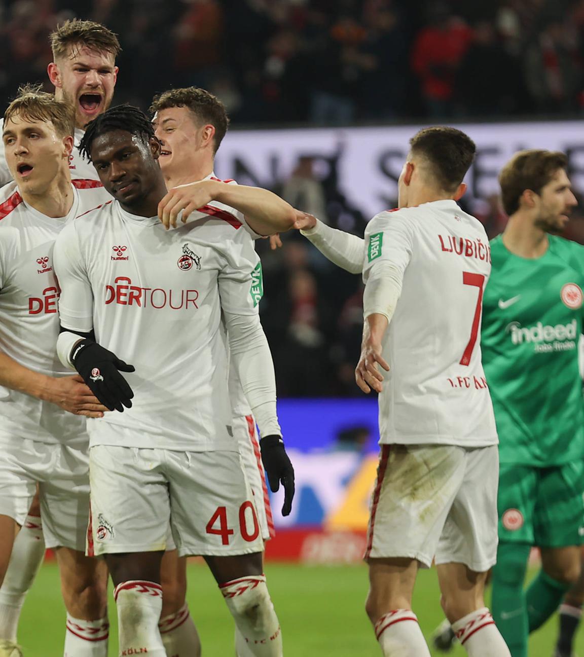 Torjubel zum 1:0 durch Faride Alidou (1. FC Köln).
