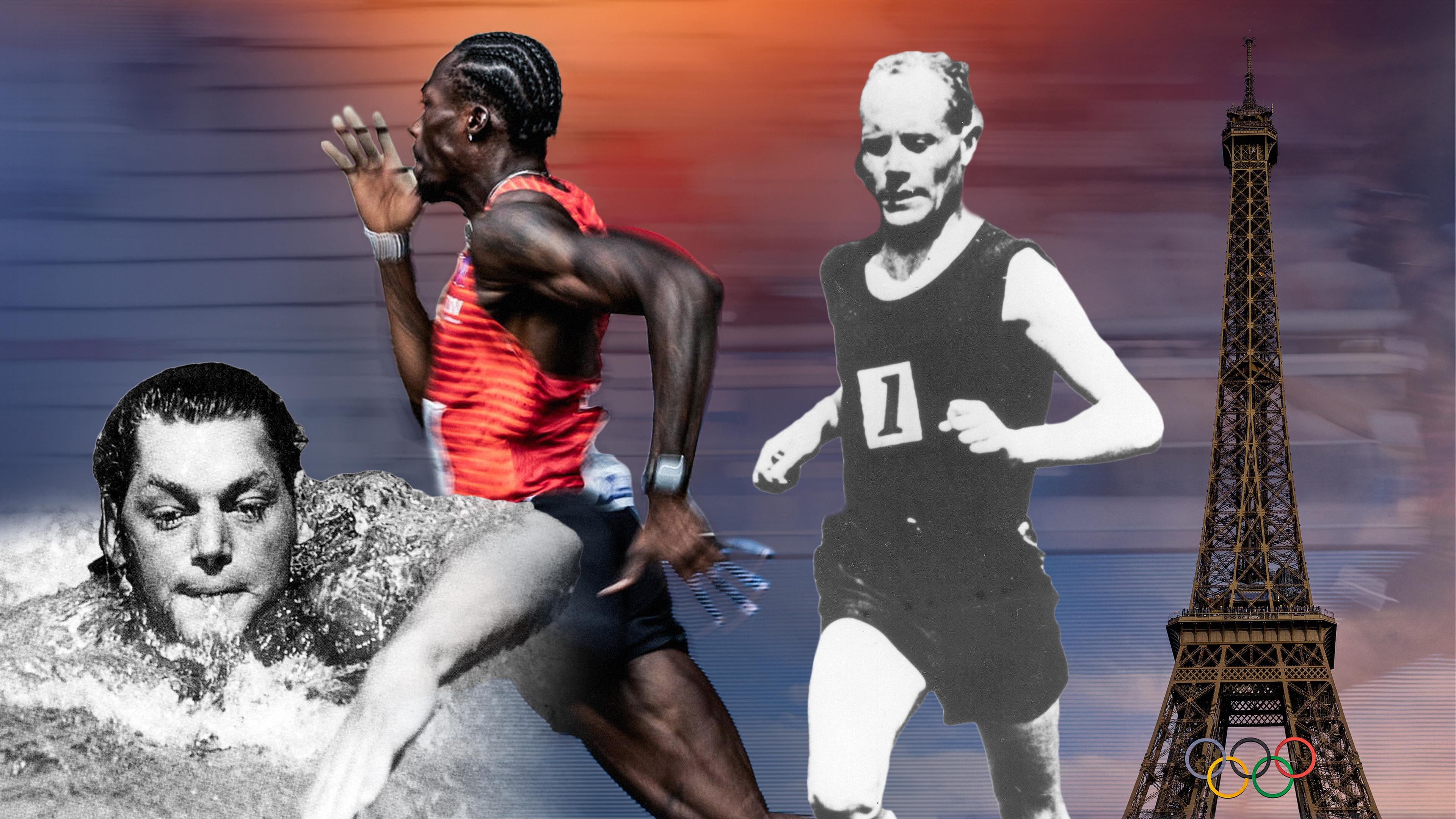 Johnny Weissmüller, Paavo Nurmi, Eiffelturm