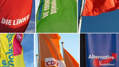 Parteien Fahnen CDU SPD AfD Grünen Freue FDP