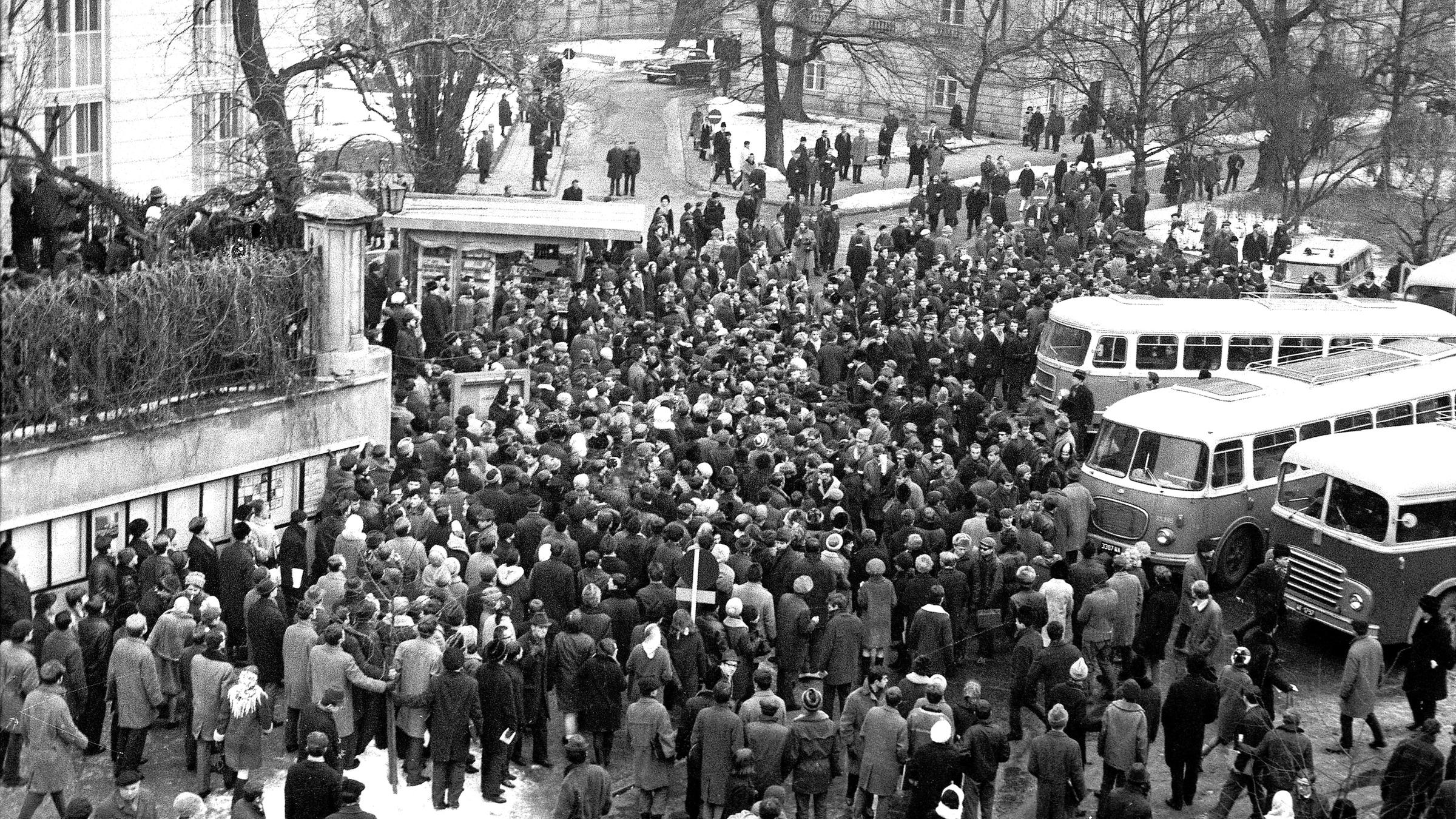Studentenproteste in Warschau (08.03.1968)