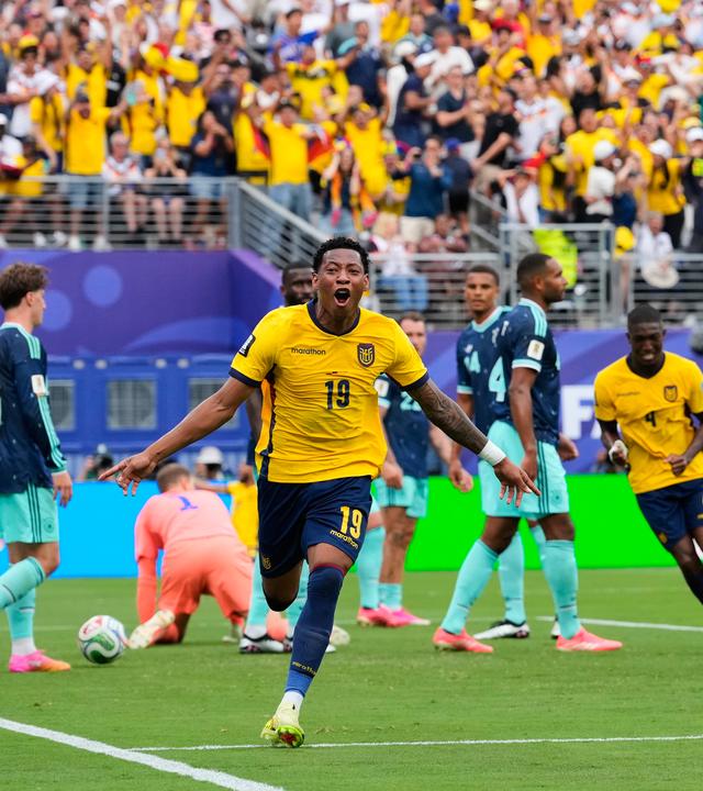 Gonzalo Plata (Ecuador) feiert seinen Treffer zum 2:1 gegen Deutschland im  FIFA Fußball-WM 2026.