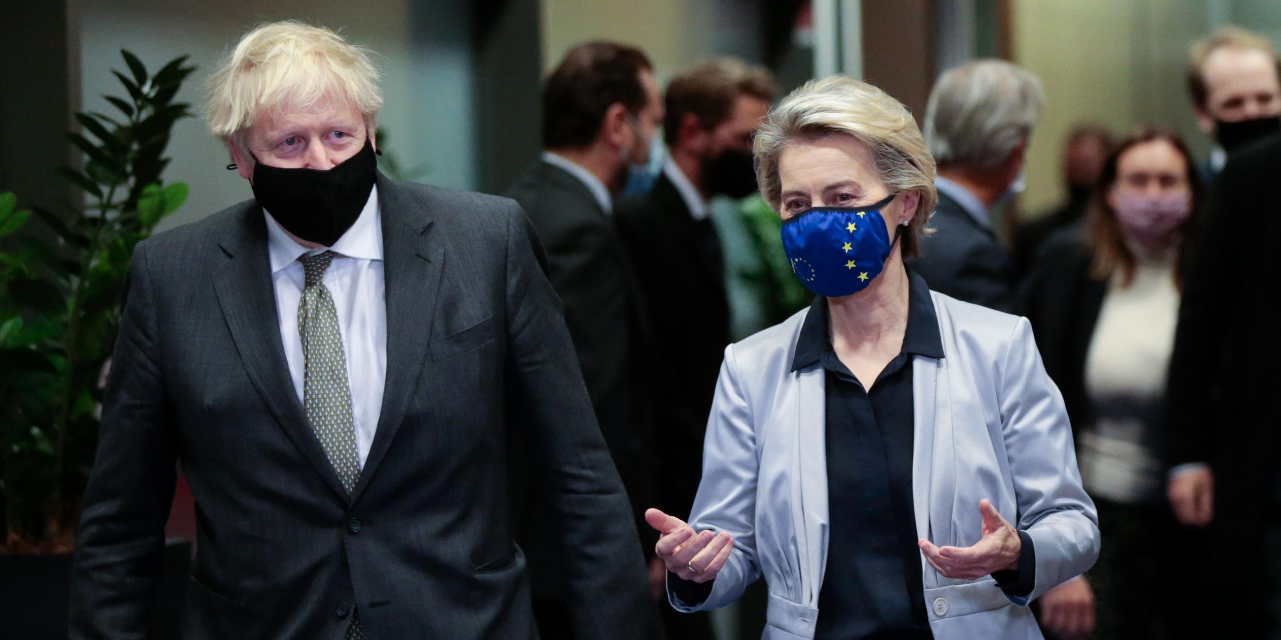 Boris Johnson und Ursula von der Leyen in Brüssel, 09.12.20
