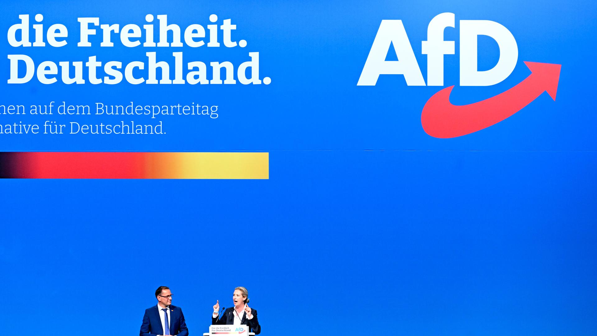 Tino Chrupalla und Alice Weidel auf dem AfD-Parteitag in Riesa, Sachsen, am 17.06.2022
