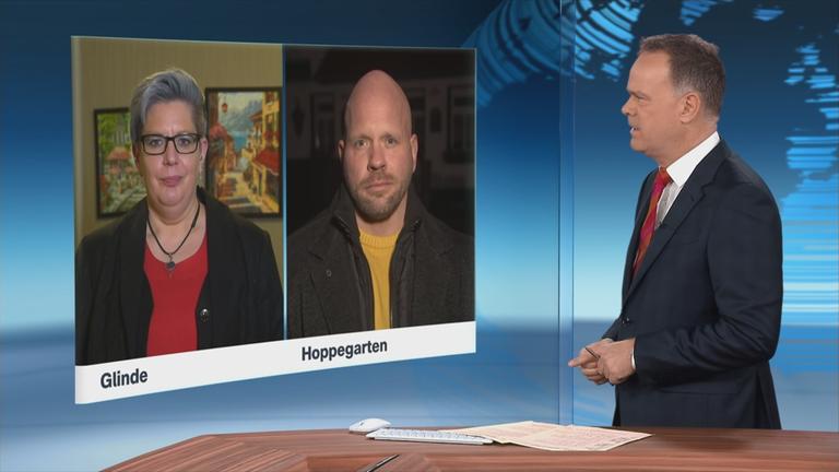 Schaltgespräch zwischen Christian Sievers und Ricardo Lange, Intensivpfleger und Wiebke Exner, Friseurin