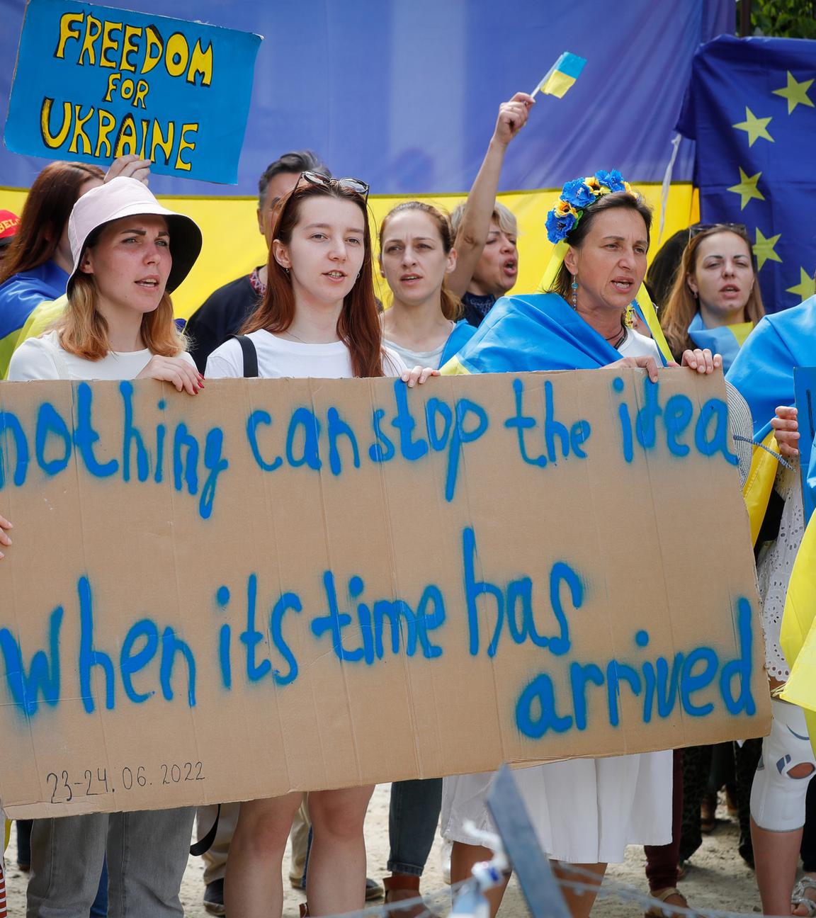 Demonstration für den Beitritt der Ukraine in die EU