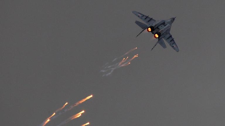16.03.2023, Radom, Polen: Ein polnischer Kampfjet des Typ MiG-29.