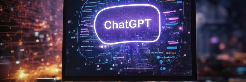 Bildschirm mit der Aufschirft ChatGPT