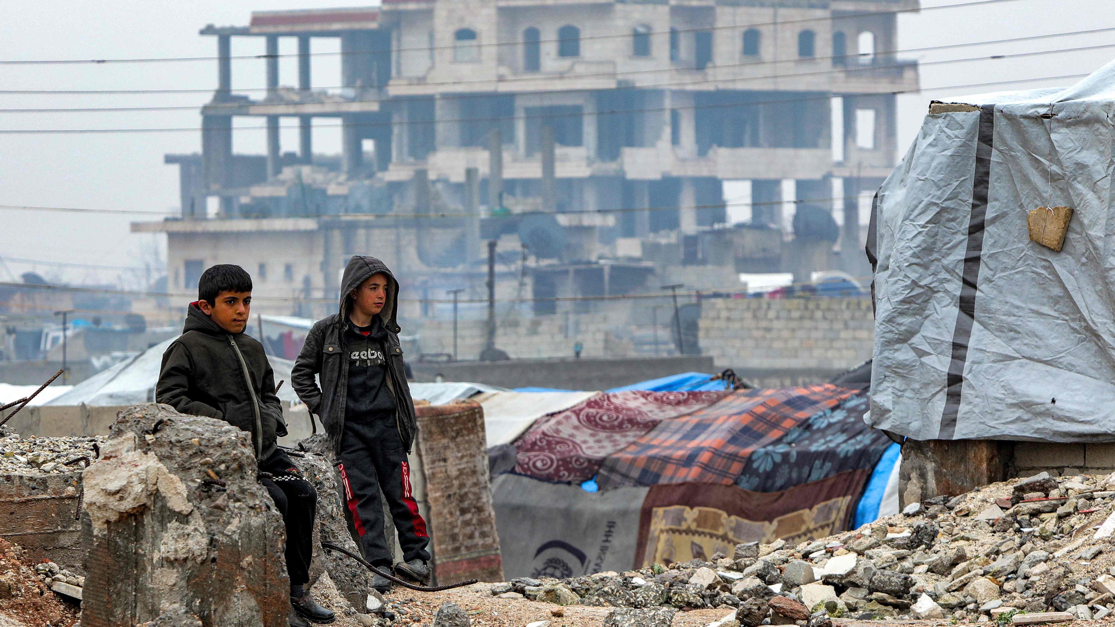 TOPSHOT-SYRIA-CONFLICT-QUAKE-ANNIVERSARY