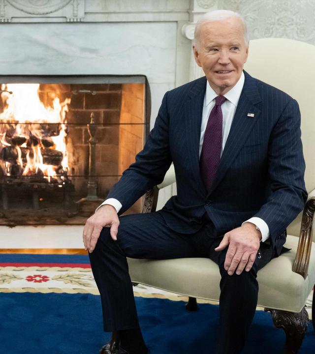 US President Joe Biden meets with US President-elect Donald Trump in the Oval Office of the White House in Washington, DC, on November 13, 2024
