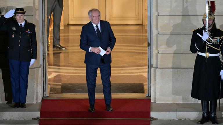 Newly-appointed Prime Minister Francois Bayrou looks on at the end of the handover ceremony at the Hotel Matignon in Paris, France, 13 December 2024. French President Macron named Francois Bayrou as the country's new prime minister on 13 December 2024. The appointment follows premier Michel Barnier's resignation after a no-confidence vote in the National Assembly on 04 December 2024