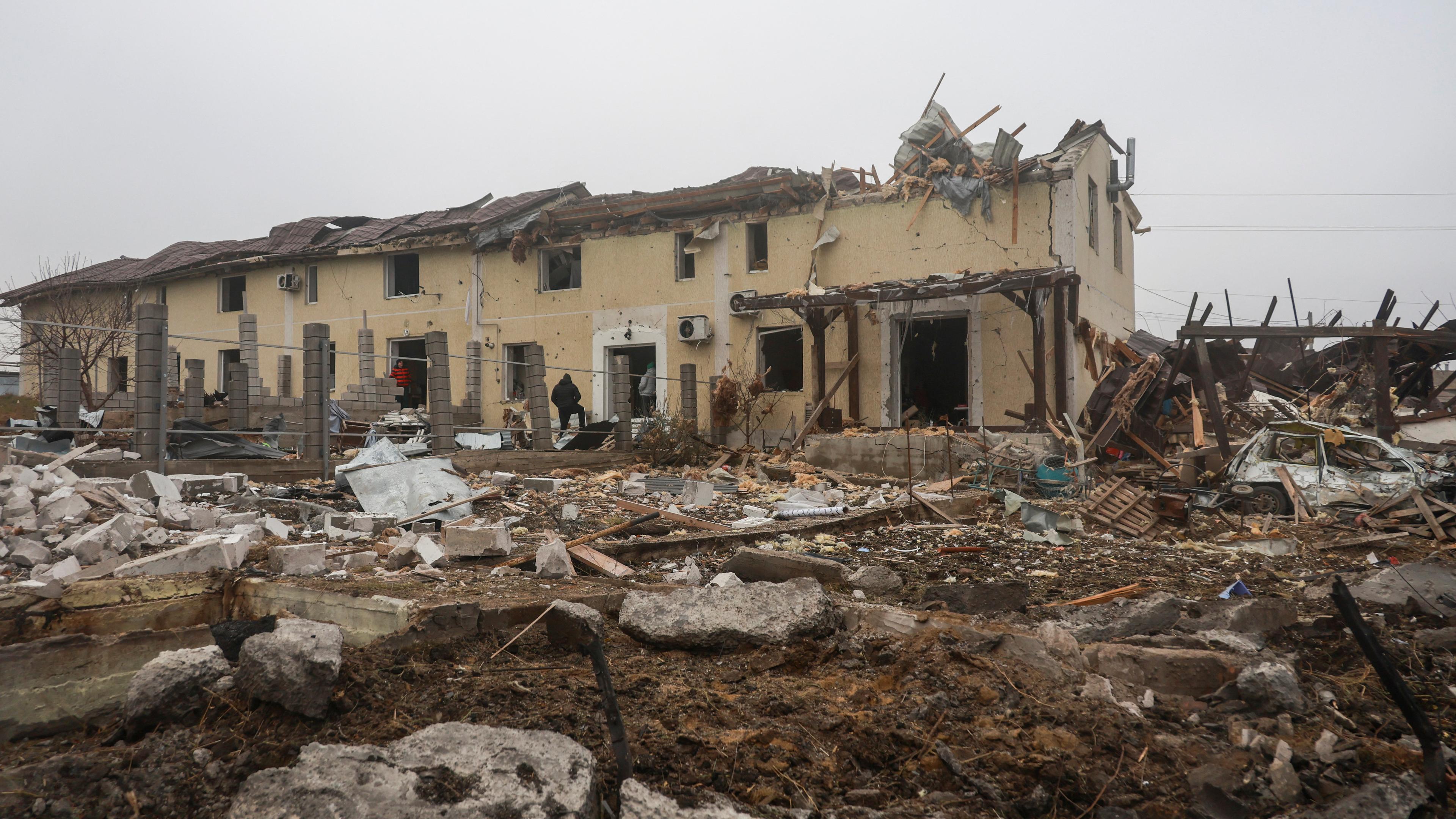 Aftermath of a Russian missile attack at outskirts of Odesa