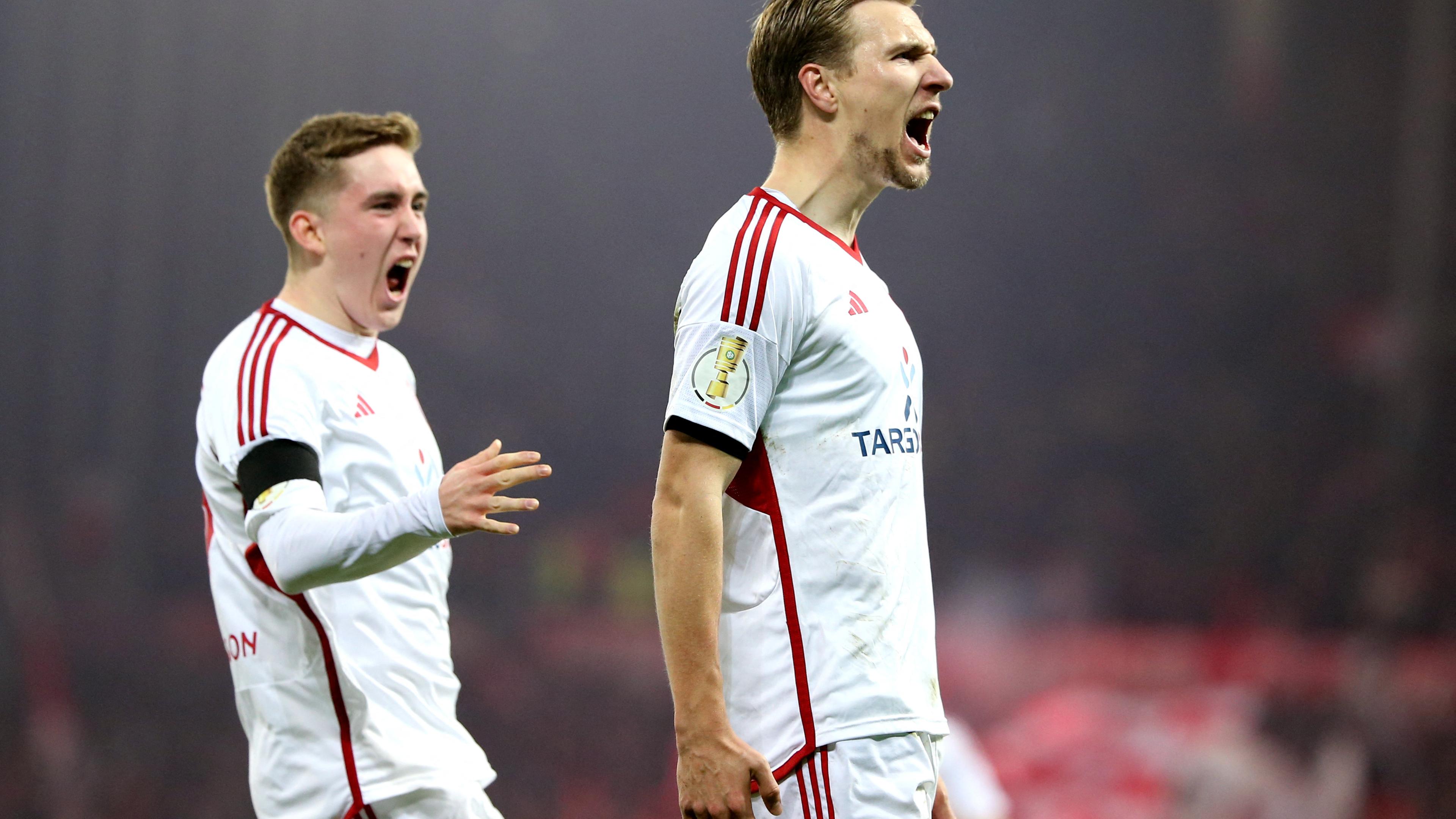 Fortuna Duesseldorf's Vincent Vermeij celebrates scoring their first goal 