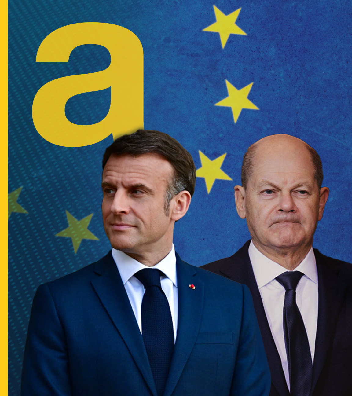 Auf dem Bild sind der deutsche Bundeskanzler Scholz und der französische Präsident Macron zu sehen.