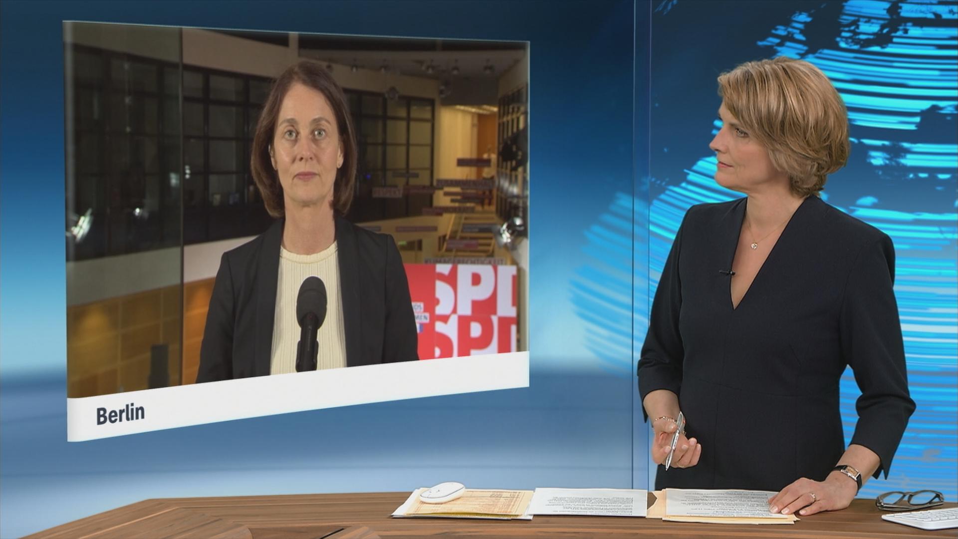 Marietta Slomka spricht mit Katarina Barley