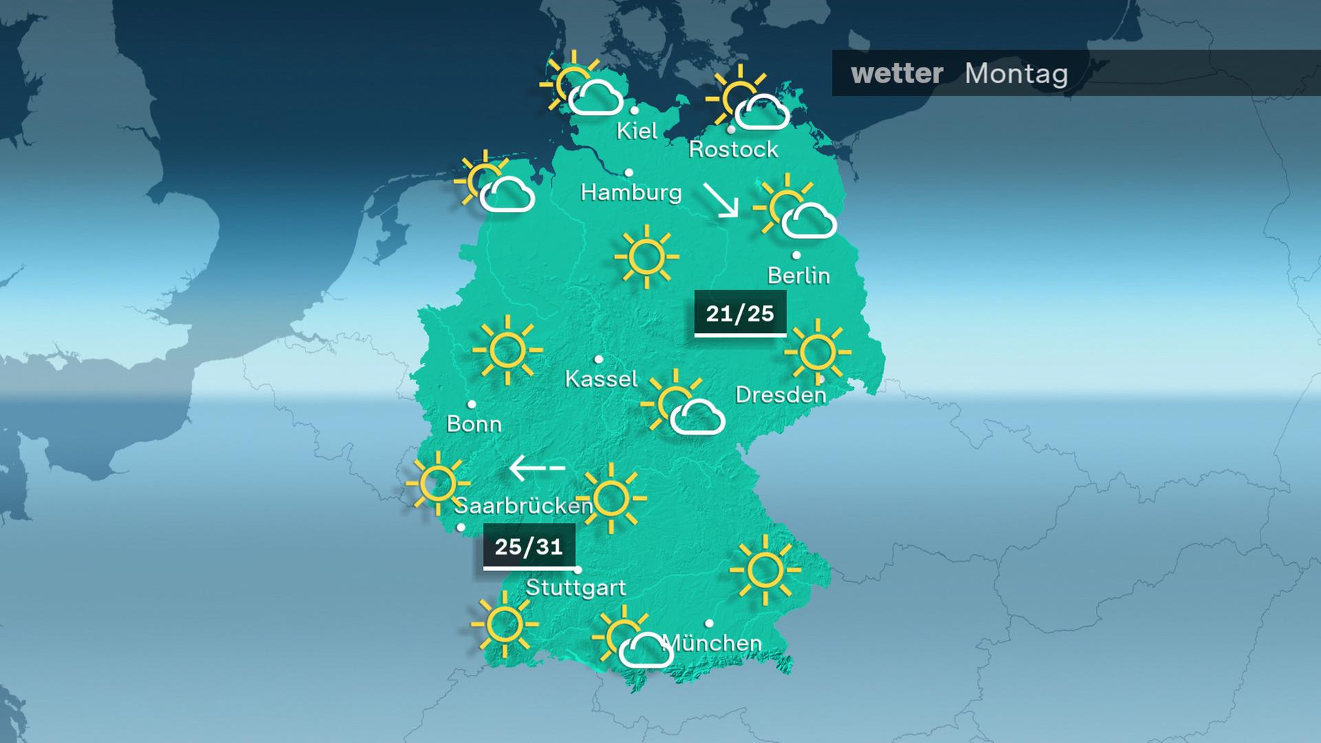 Wettervorhersage für den 28. Juli 2024