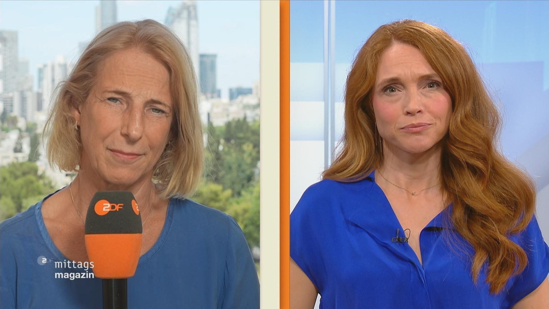 ZDF-Reporterin Katrin Eigendorf im Gespräch mit ZDF-Mima-Moderatorin Mirjam Meinhardt