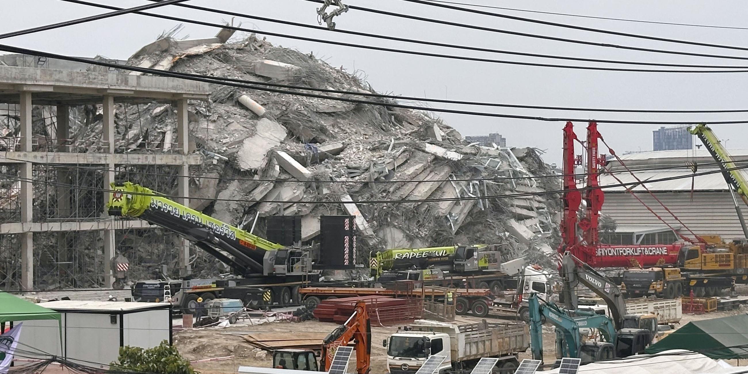 Nach dem Erdbeben: Die Rettungsarbeiten in Bangkok dauern an