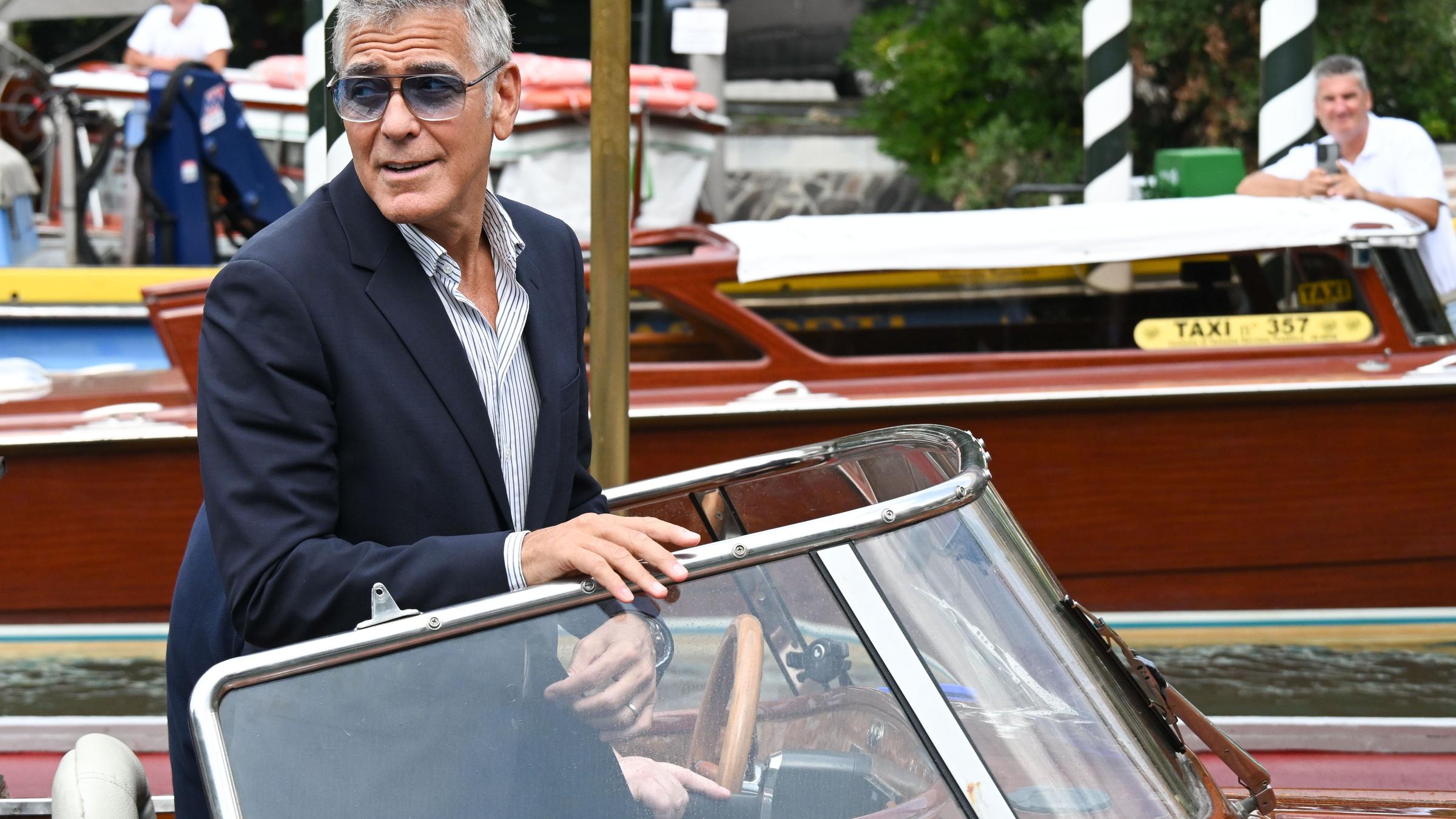 George Clooney bei der Ankunft in Venedig