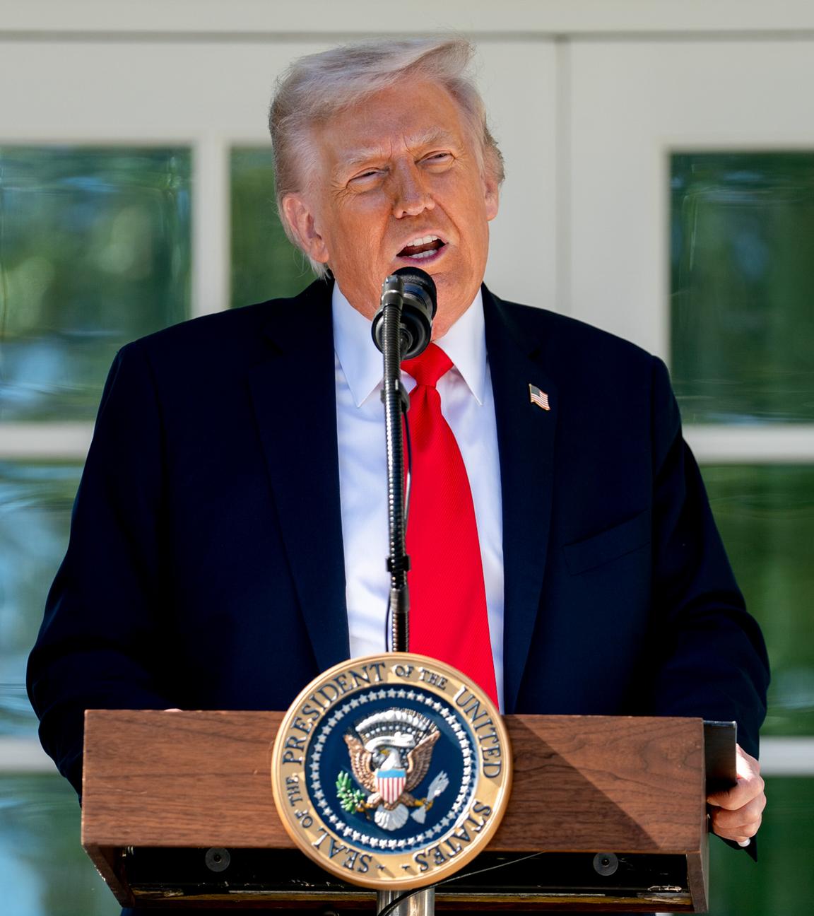 Donald Trump im Rosengarten