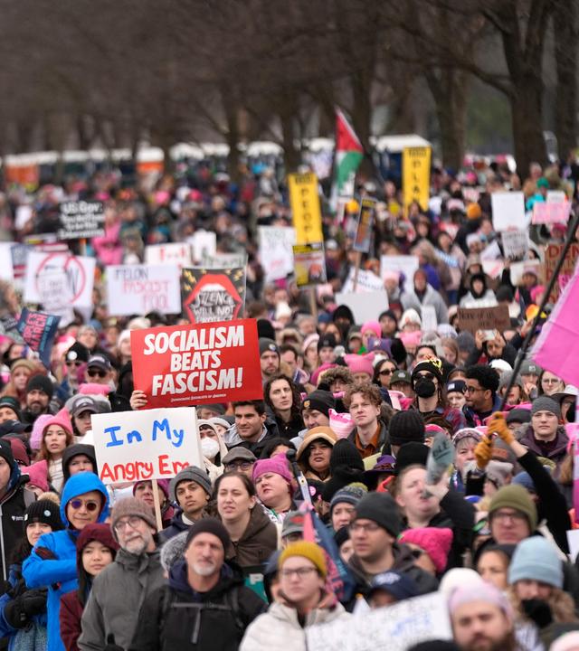 Thousands Gather For Protest March In Washington DC Two Days Before Inauguration