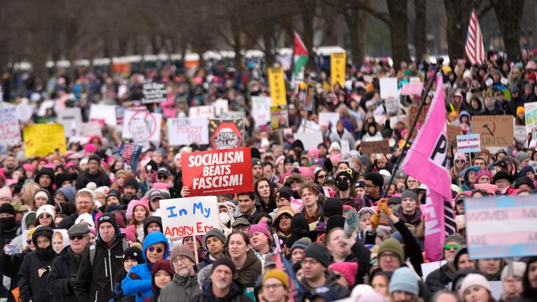 Thousands Gather For Protest March In Washington DC Two Days Before Inauguration