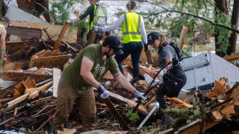 Texas: Schäden von Unwetter, Bergungsarbeiten 