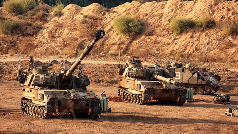 Israelische Panzer an der Grenze zum Gazastreifen