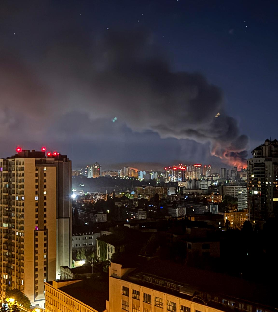 Smoke rises after a Russian strike on Kyiv, Ukraine, Friday, July 4, 2025. 