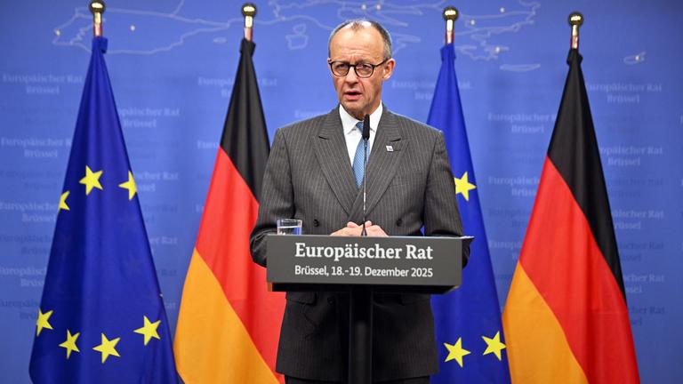 Friedrich Merz auf der PK zu den ergebnissen des EU-Gipfels in Brüssel