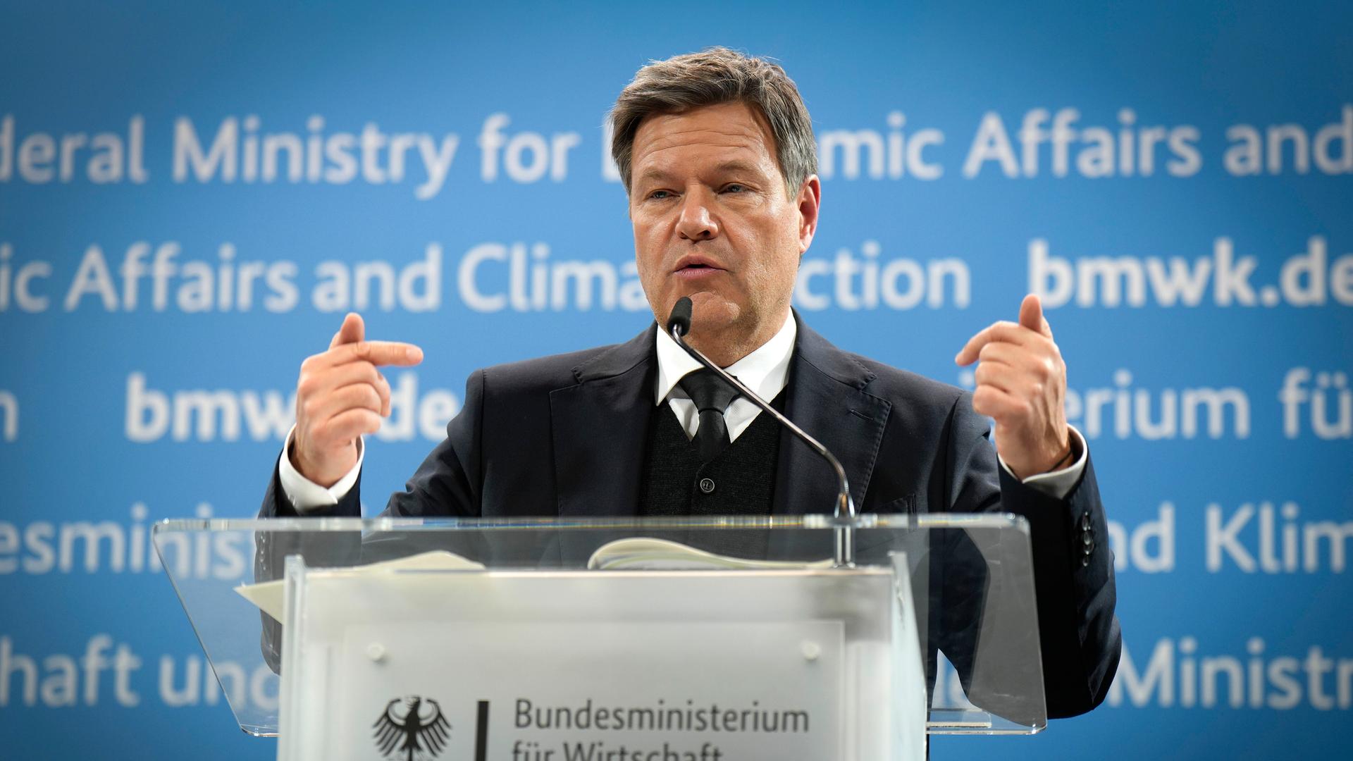 Robert Habeck bei der Vorstellung des Jahreswirtschaftsberichts
