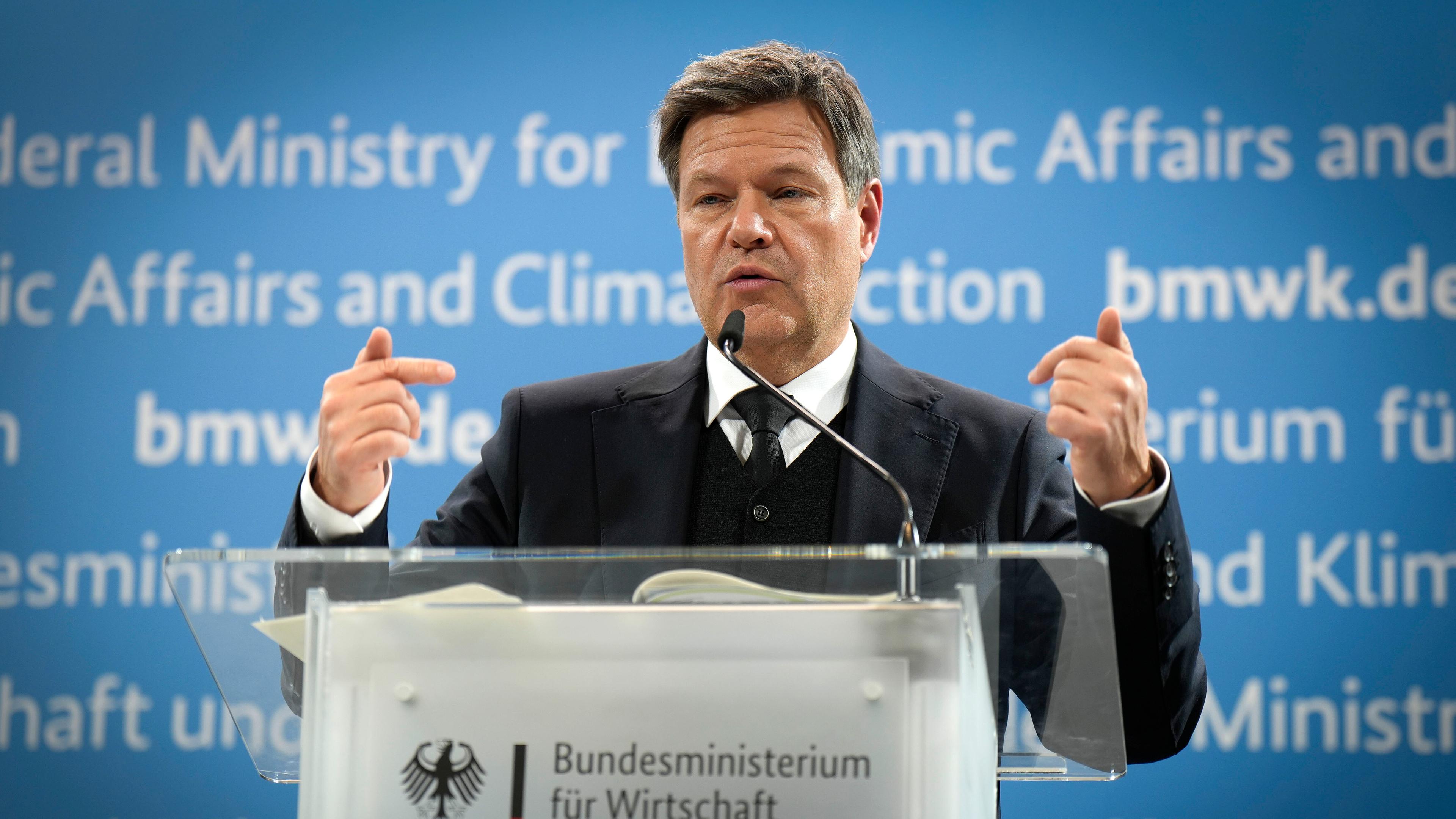 Robert Habeck bei der Vorstellung des Jahreswirtschaftsberichts