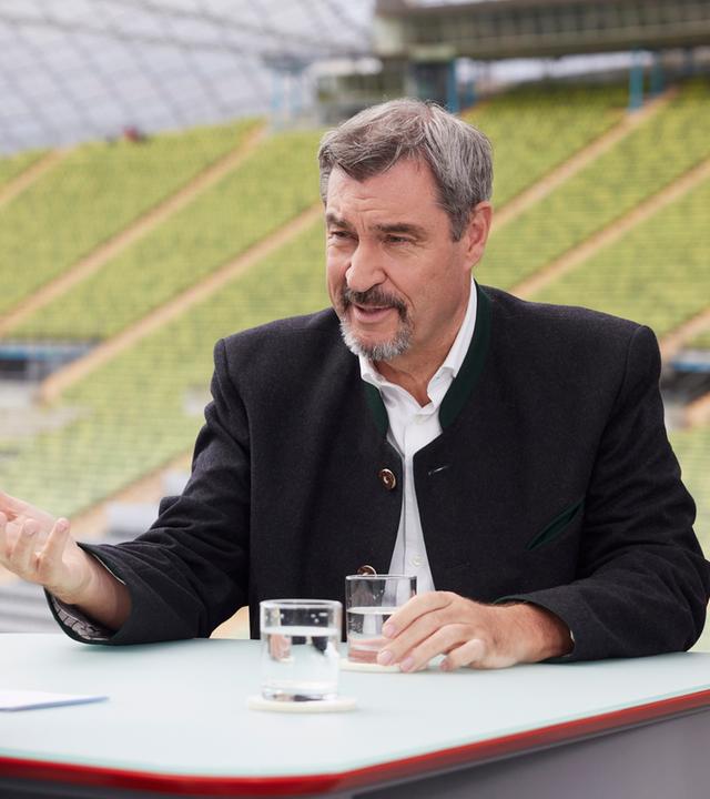  CSU-Vorsitzender Markus Söder spricht im ZDF-Sommerinterview für «Berlin direkt» mit dem Moderator Wulf Schmiese.