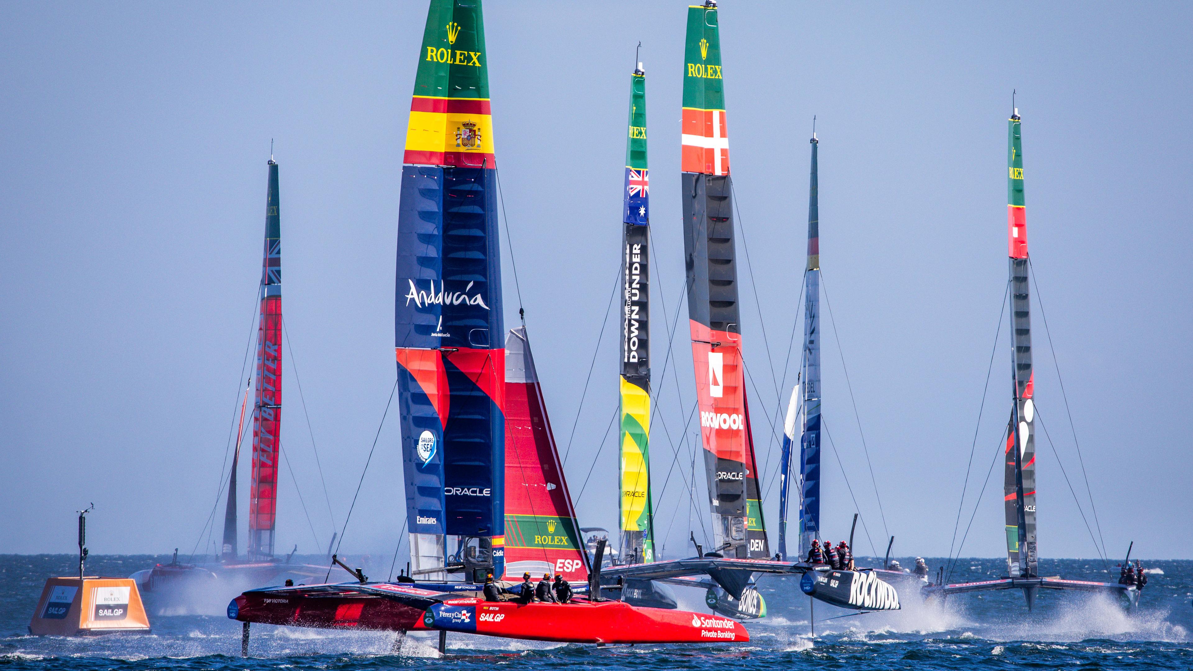 Segelrennen der SailGP vor Rügen