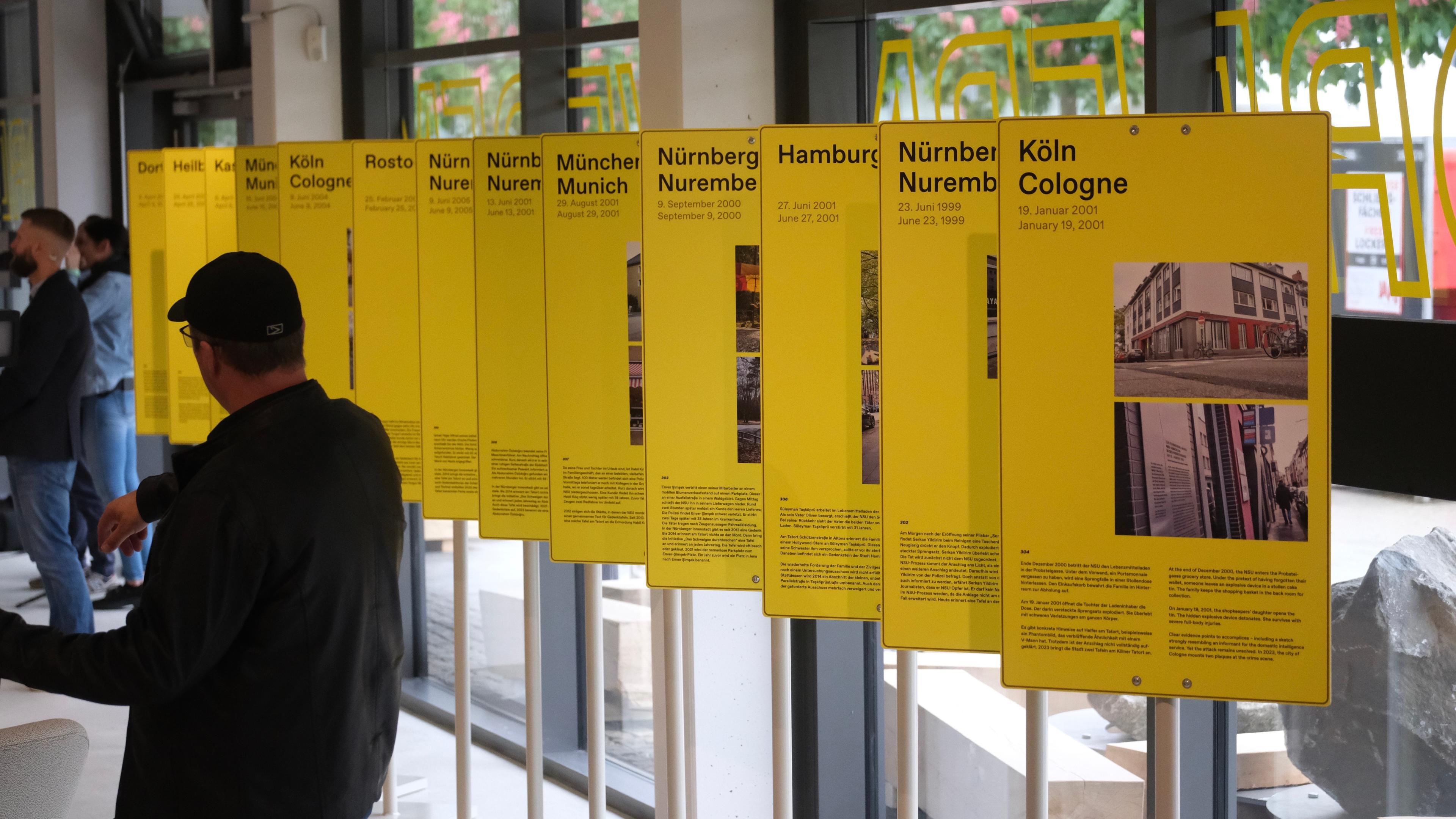Blick in die Ausstellung im Dokumentationszentrum zum NSU-Komplex. 