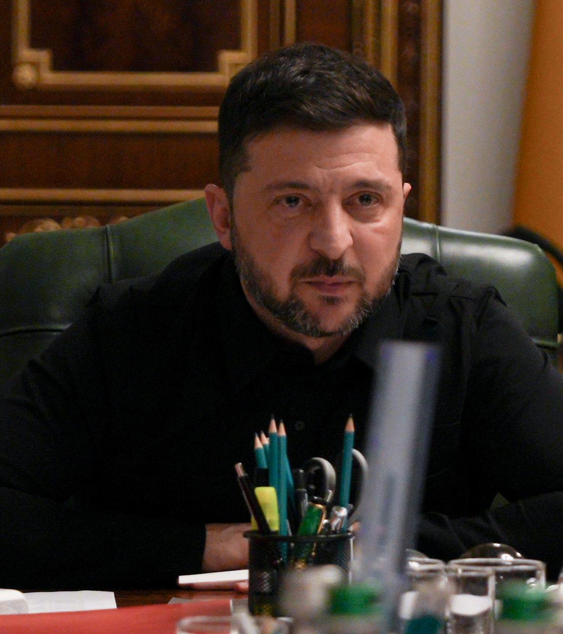 Wolodymyr Selenskyj, Präsident der Ukraine, spricht während einer Pressekonferenz.