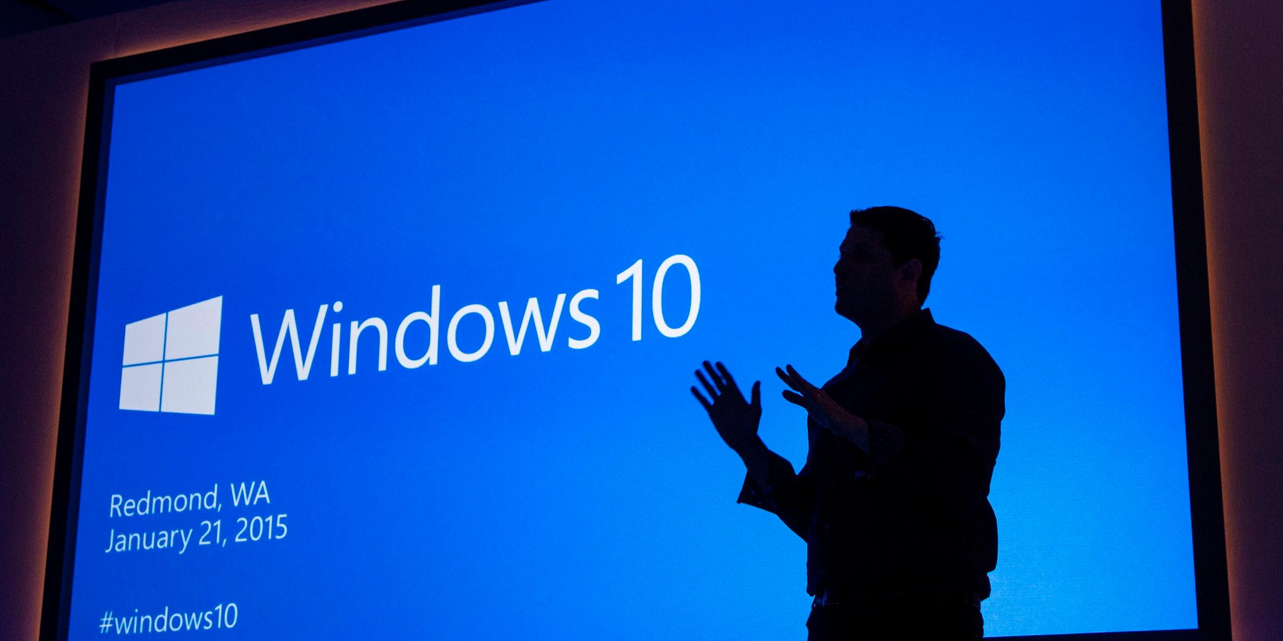 USA, Redmond: Microsoft Executive Vice President Terry Myerson präsentiert im Januar 2015 das damals noch taufrische Windows 10