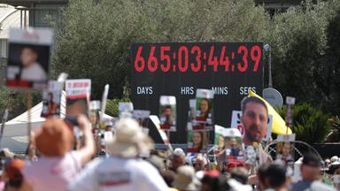Hostage families protest in Tel Aviv after Hamas releases new footage