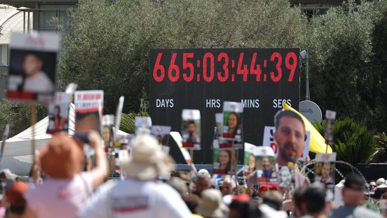 Hostage families protest in Tel Aviv after Hamas releases new footage