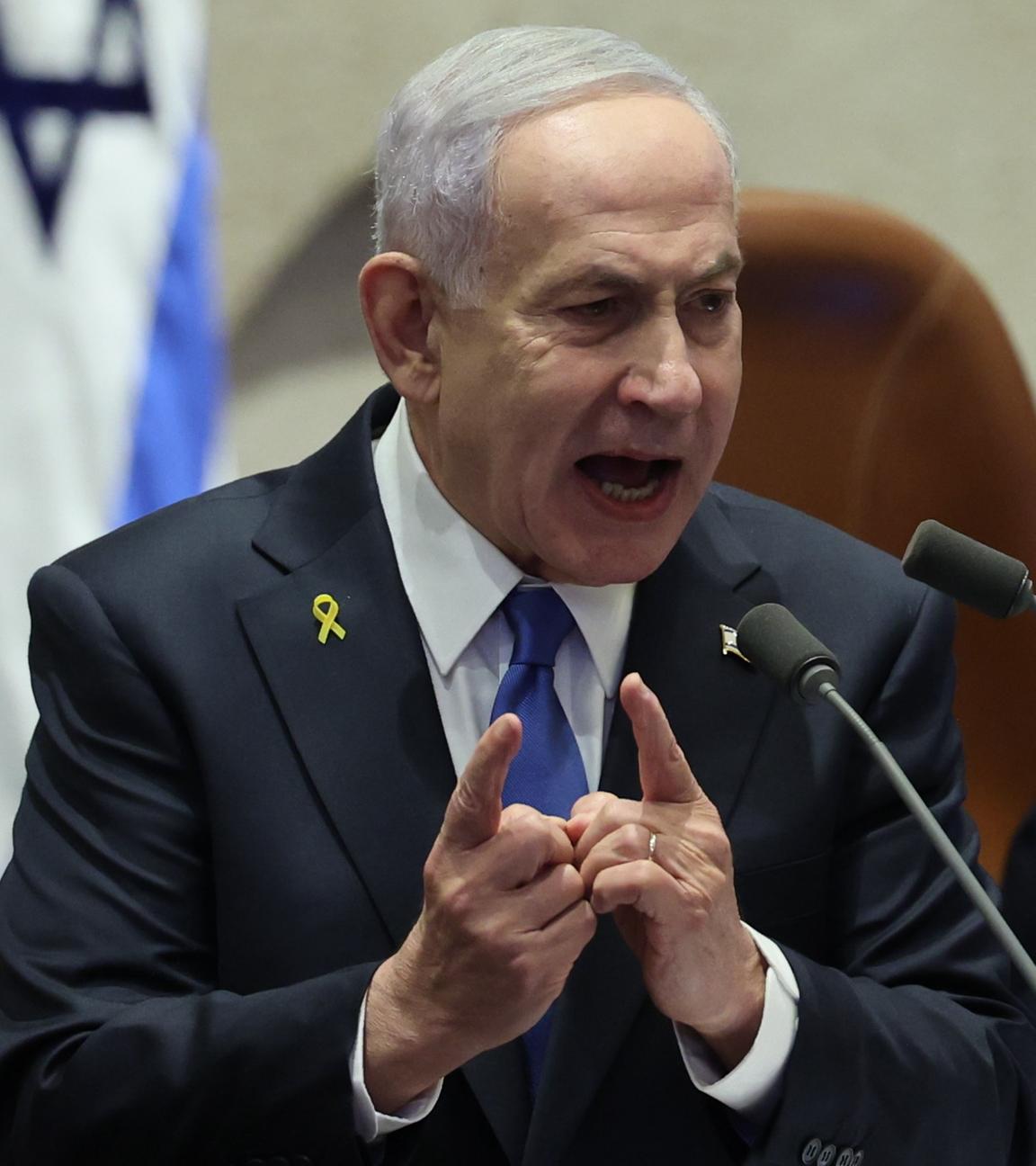 Der israelische Ministerpräsident Benjamin Netanjahu hält eine Rede zur Eröffnung der Wintersitzung des israelischen Parlaments, der Knesset