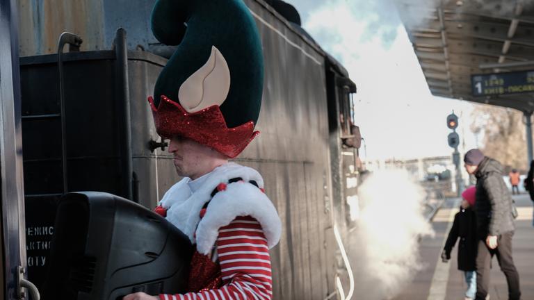 Ukraine celebrates St Nicholas Day by operating children's train