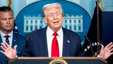Trump spricht am 11. August 2025 in Washington