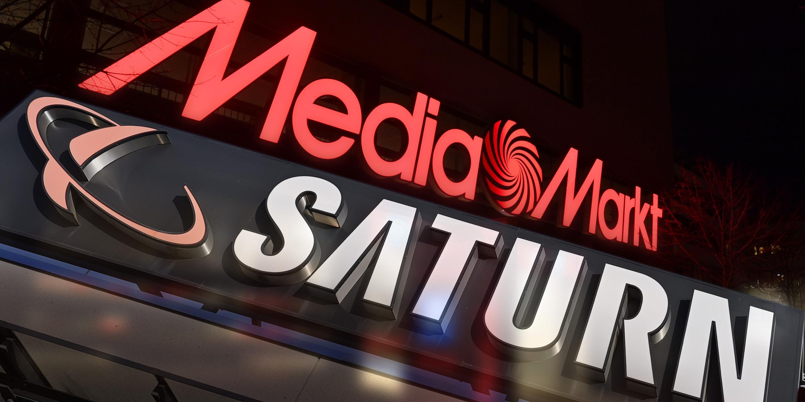 Fotomontage der beiden Logos von Medianmarkt(oben) und Saturn(unten)