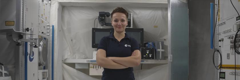 Raumfahrt-Training Astronautin