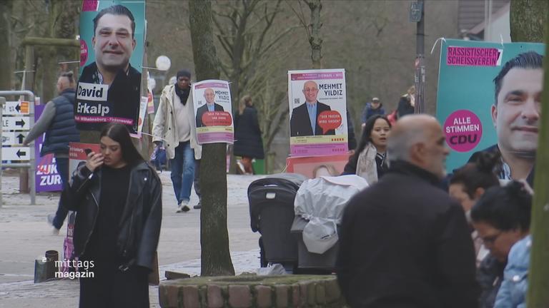 verschiedene Wahlplakate in Hamburg