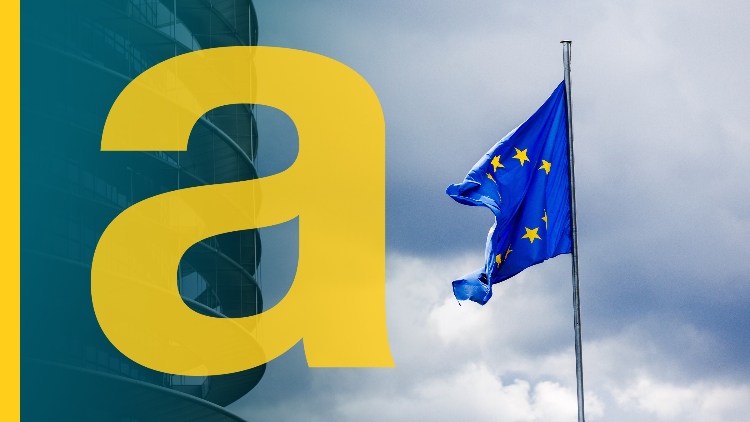 EU-Flagge vor dem europäischen Parlament in Straßburg