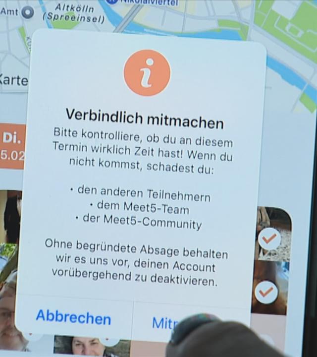 Bildschirm eines Mobiltelefons mit einer Freundschaftsapp