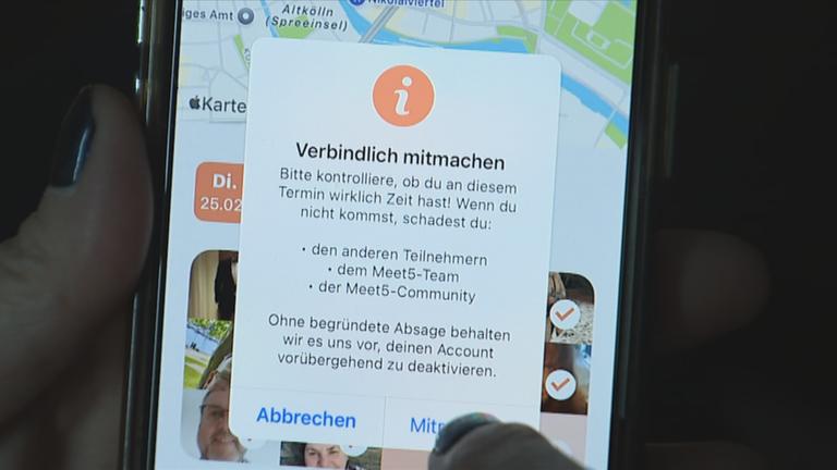 Bildschirm eines Mobiltelefons mit einer Freundschaftsapp