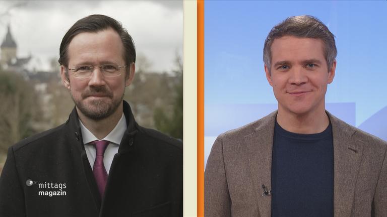 Dirk Wiese, SPD, im Gespräch mit ZDF-Mima-Moderator Daniel Pontzen