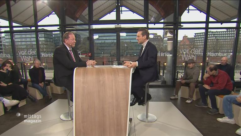 Dirk Nockemann, AfD, im Gespräch mit ZDF-Mima-Moderator Andreas Wunn